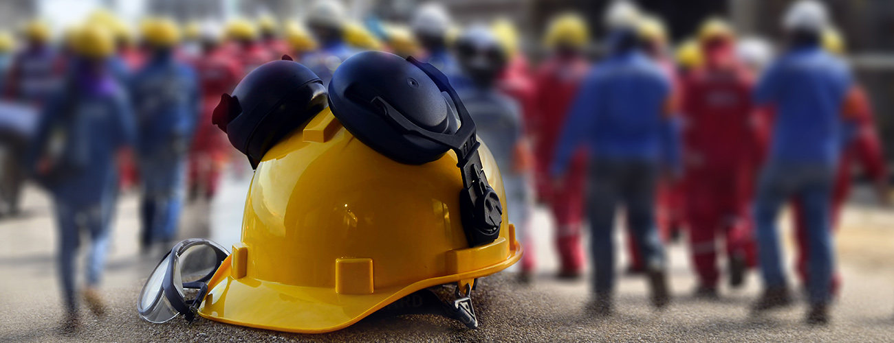 hard hat on safe job site